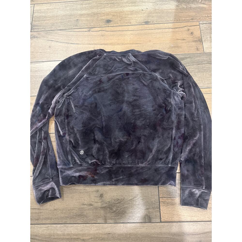 Lululemon Velour Warm Down Crew Interstellar Dark Grey Multi Size 4 Cozy Top